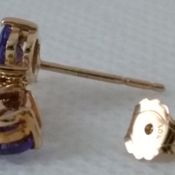 10k solid gold tanzanite & diamond set - Picture 16 of 16